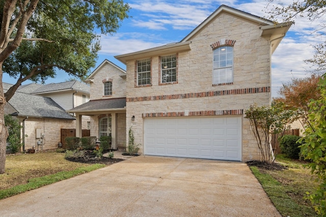 view of front of house with a garage