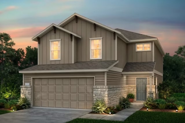 view of front of home featuring a garage