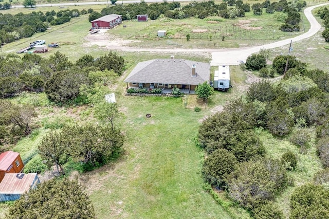 drone / aerial view with a rural view