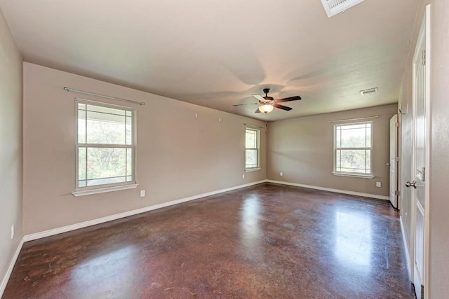 unfurnished room featuring ceiling fan