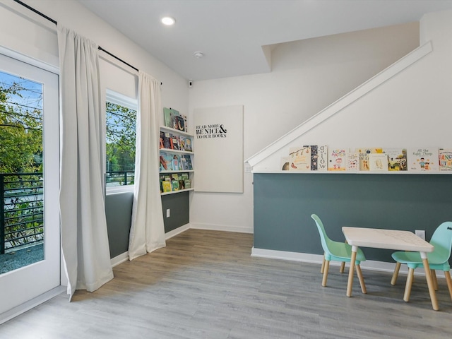 interior space with light wood-type flooring