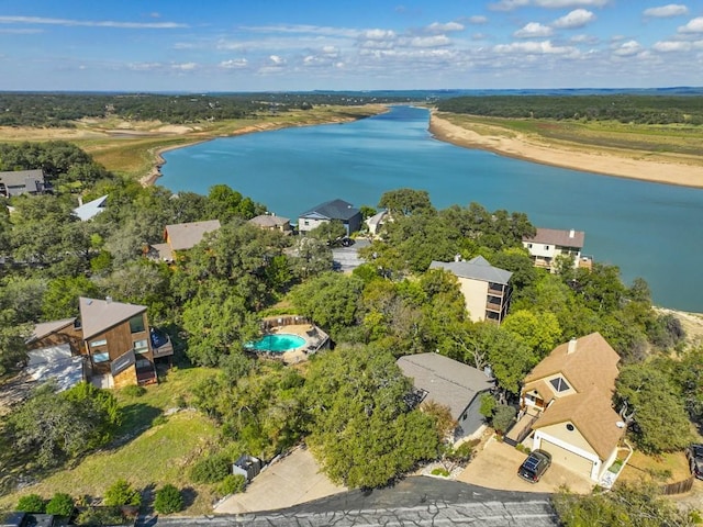 106 Center Cove Ii Loop, Spicewood, TX 78669 - aerial view of residential area featuring a large body of water