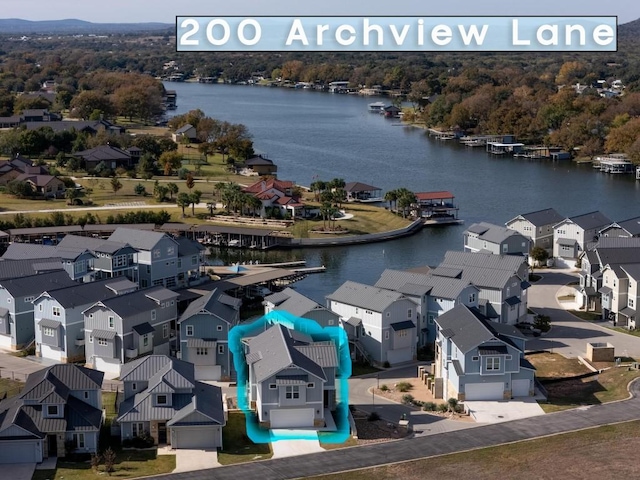 200 Archview Ln, Kingsland, TX 78639 - aerial view of residential area with a large body of water