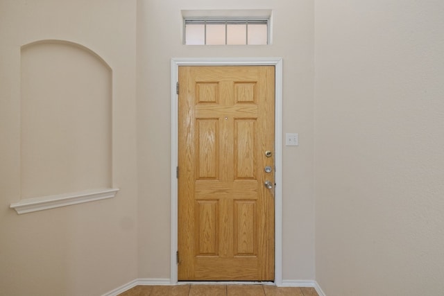 interior space featuring light tile patterned floors