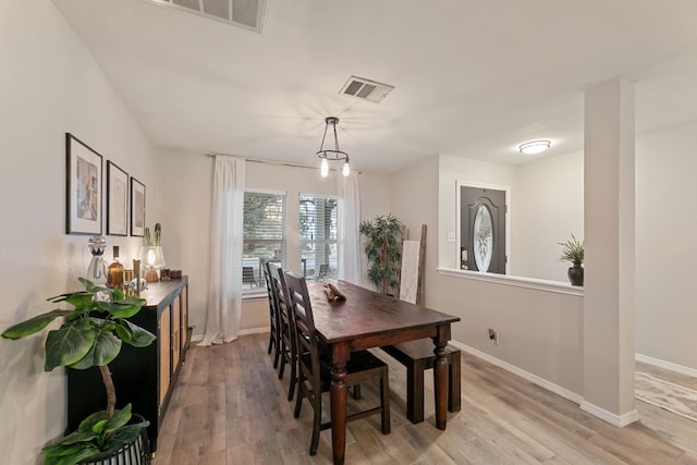 dining area featuring light hardwood / wood-style floors