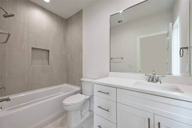 9104 Georgian Dr, Austin, TX 78753 - full bathroom featuring vanity, bathtub / shower combination, and recessed lighting