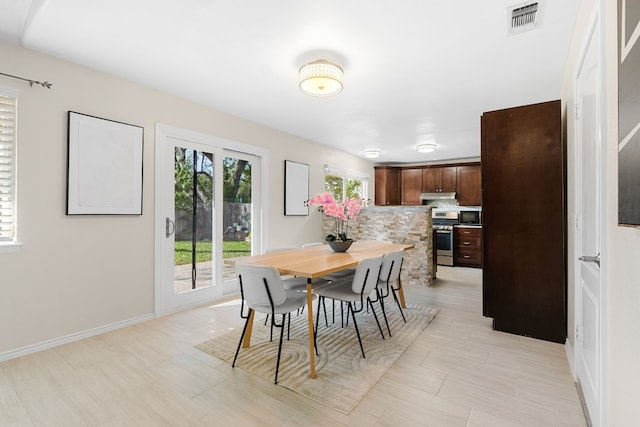 view of dining space