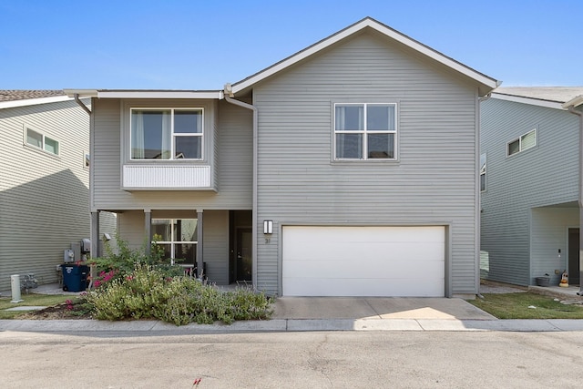 view of front of home with a garage