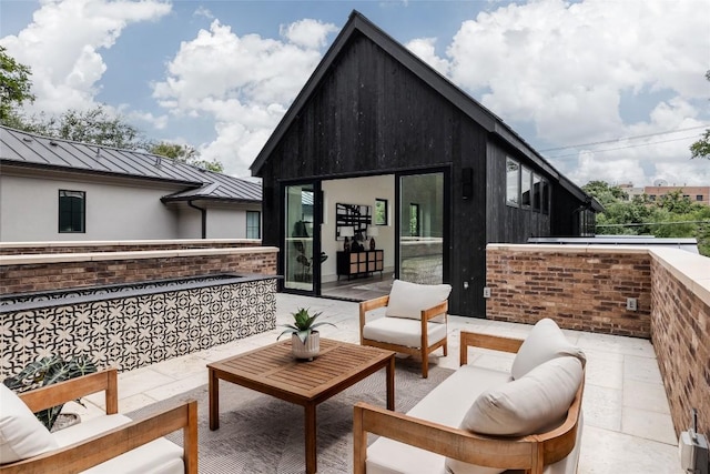 view of patio featuring an outdoor living space