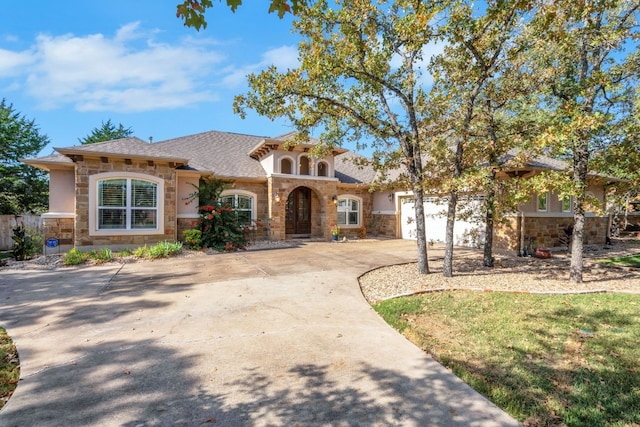 view of front of house with a garage