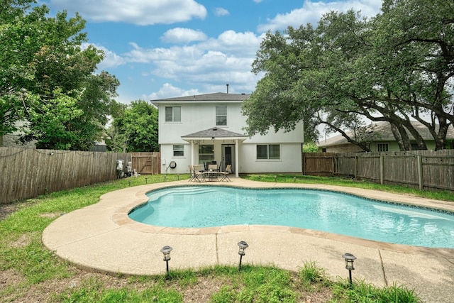 view of pool featuring a patio area