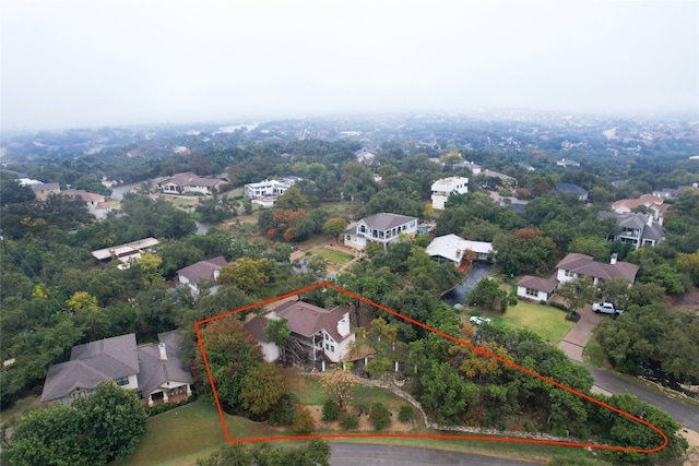 aerial view with a residential view