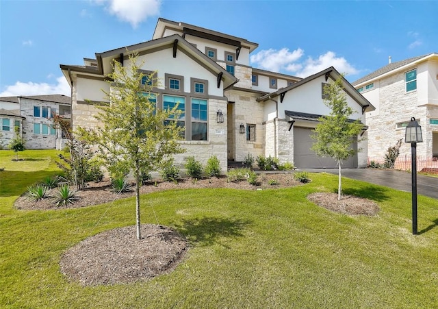 view of front of home with a front lawn