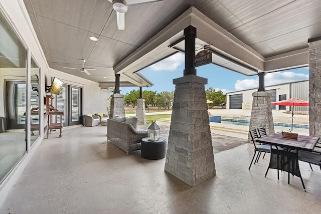 view of patio / terrace with ceiling fan