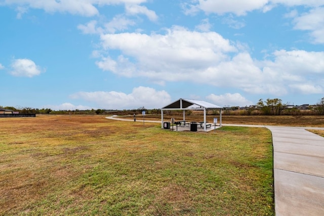 view of yard with a gazebo