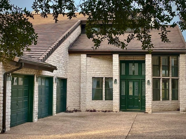 entrance to property with a garage