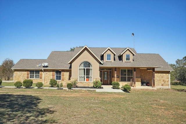 view of front of house with a front yard