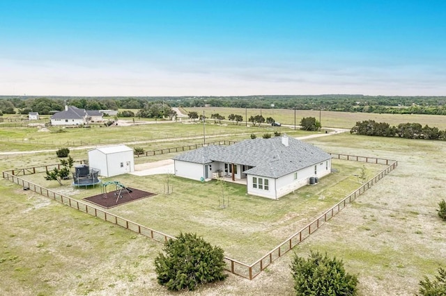 aerial view with a rural view