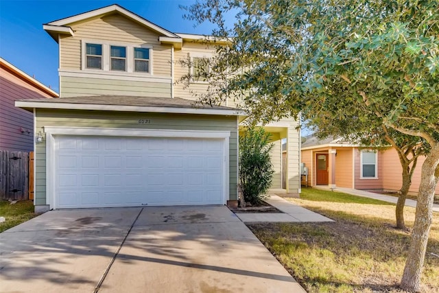 view of front of property featuring a garage