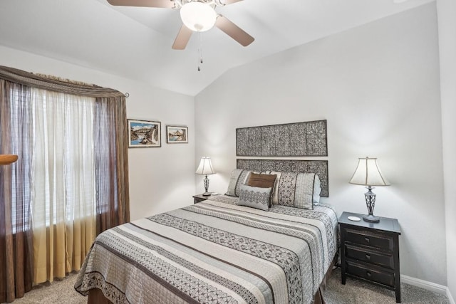 2912 Youngwood St, Leander, TX 78641 - carpeted bedroom featuring lofted ceiling and ceiling fan