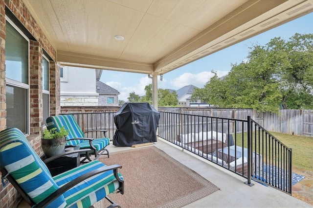 balcony with a grill