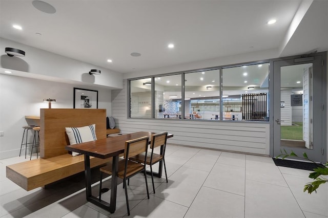 view of tiled dining room