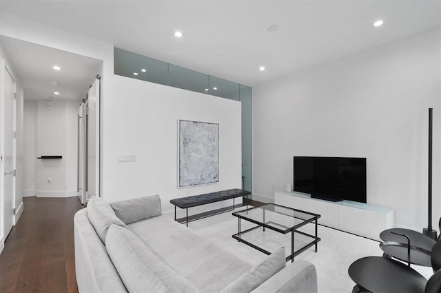 living room featuring hardwood / wood-style flooring