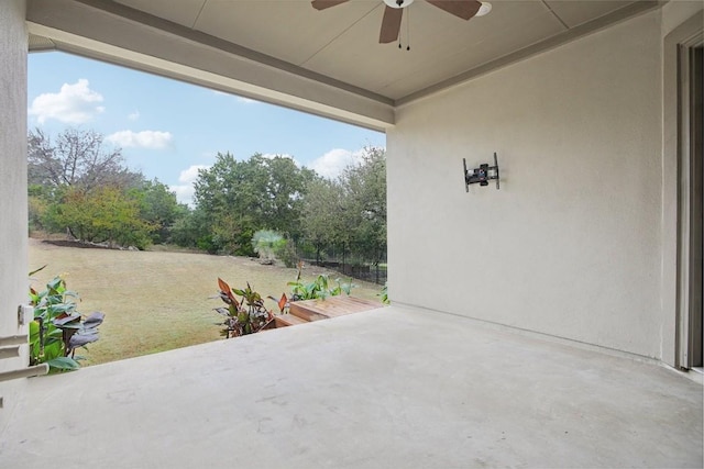 view of patio / terrace with ceiling fan