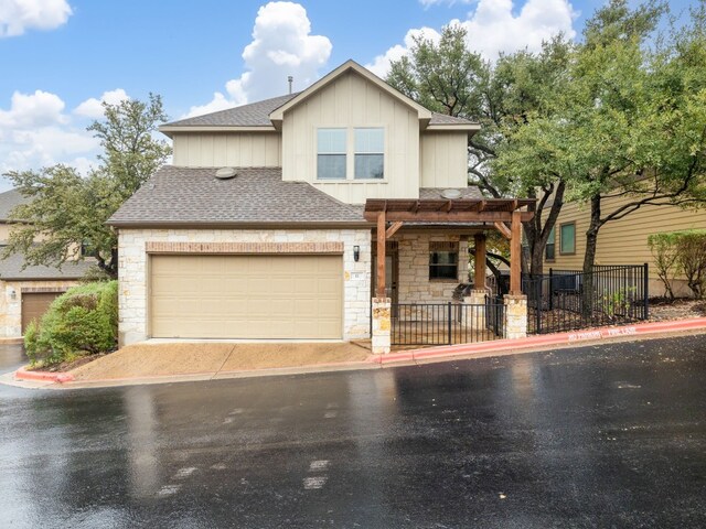 view of front of home with a garage