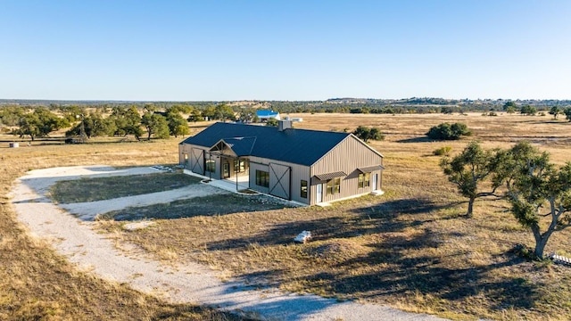 bird's eye view with a rural view