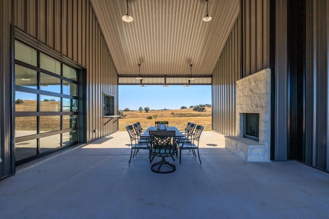 view of patio with a rural view