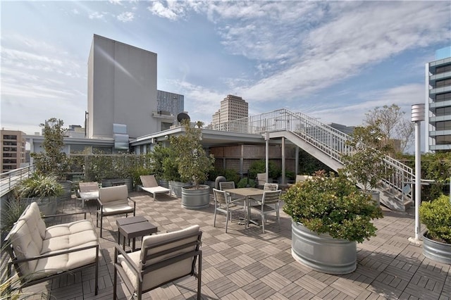 view of patio featuring an outdoor hangout area