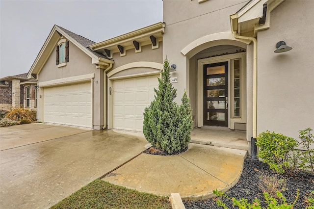 property entrance featuring a garage