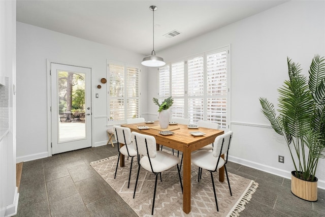 view of tiled dining area