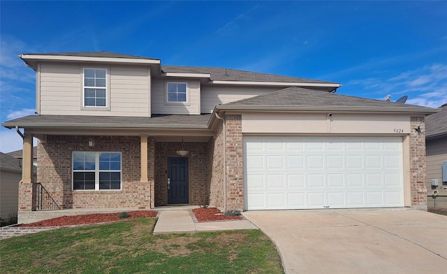 view of property featuring a garage