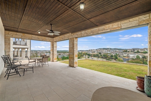 203 Serene Hilltop Cir, Lakeway, TX 78738 - view of patio with a ceiling fan and outdoor dining area