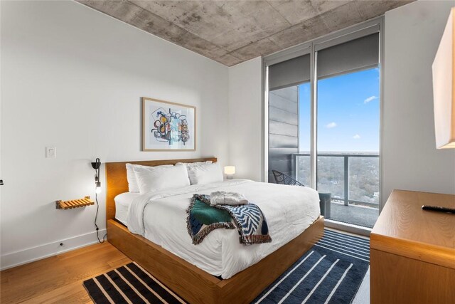 bedroom featuring light hardwood / wood-style floors