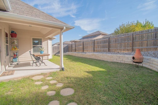 view of yard featuring a patio area