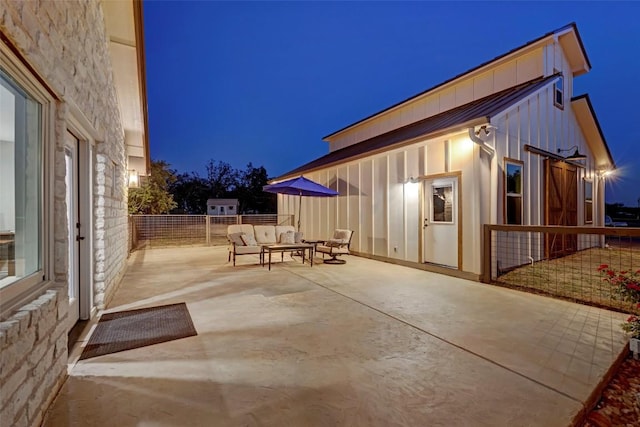 view of patio / terrace with an outdoor hangout area