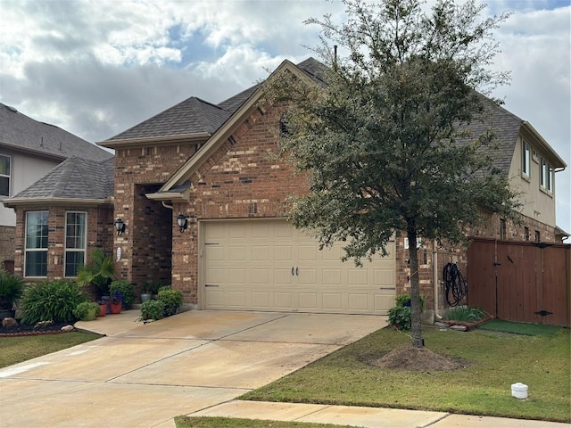 view of front of property featuring a garage