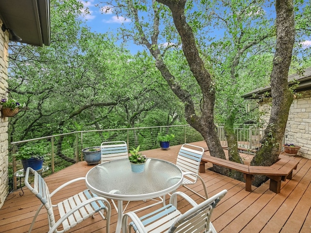 3901 Prentice Ln, Austin, TX 78746 - wooden terrace featuring outdoor dining area
