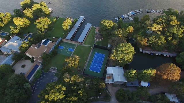 3901 Prentice Ln, Austin, TX 78746 - aerial overview of property's location featuring a large body of water