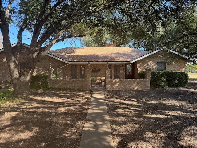 view of single story home