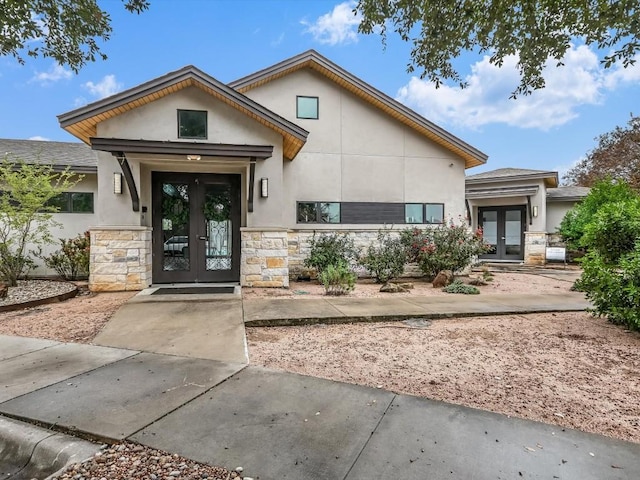 view of front of house featuring french doors