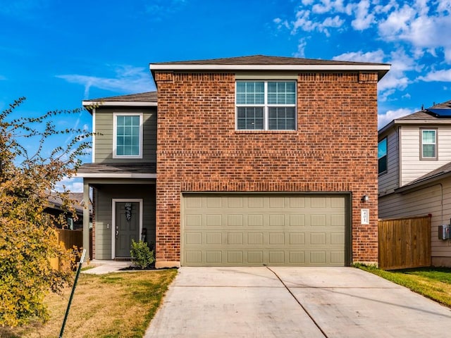 view of property featuring a garage