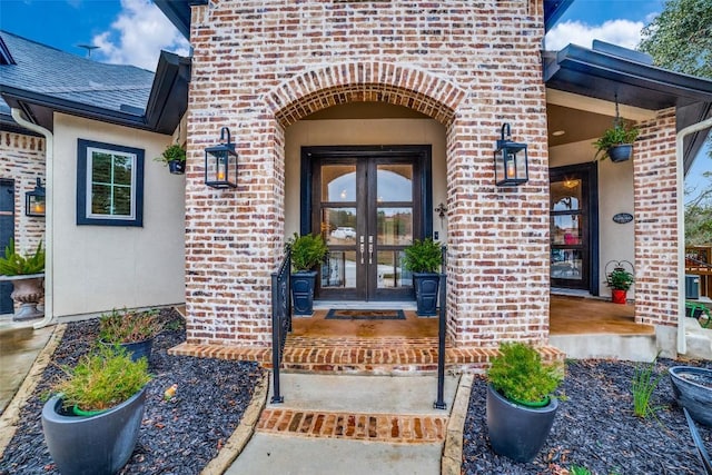 property entrance with french doors