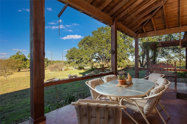 view of patio featuring a gazebo