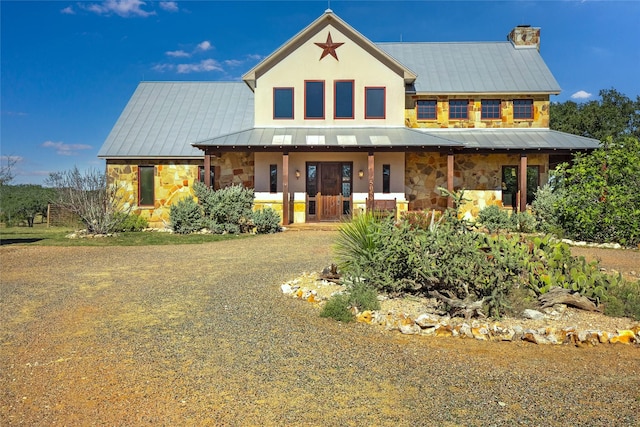 view of front of home with a porch