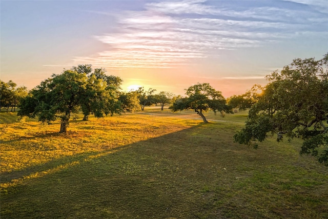 view of home's community featuring a rural view and a lawn