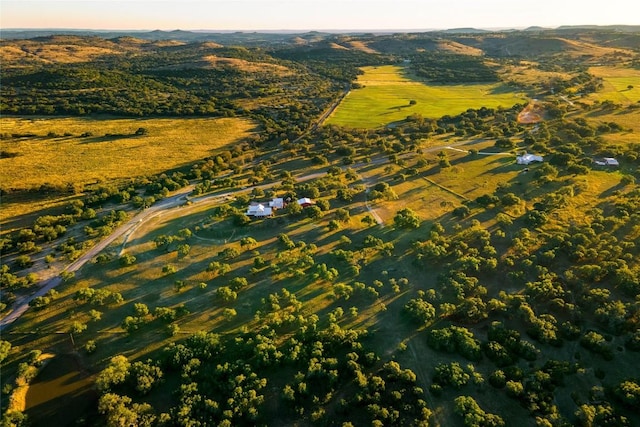 bird's eye view featuring a rural view